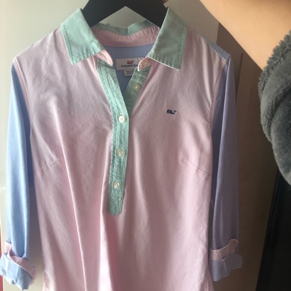 Vineyard Vines Colorblock Button Down Shirt - Picture 2 of 3